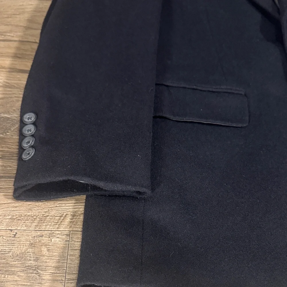 Oscar de la Renta Black Wool Cashmere Blend Blazer Sport Coat 40L